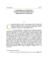 La democracia epistémica puesta a prueba. Respuesta a Rosenkrantz y Ródenas | Biblioteca Virtual Miguel de Cervantes