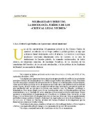 Solidaridad y Derecho. La sociología jurídica de los «Critical Legal Studies» | Biblioteca Virtual Miguel de Cervantes