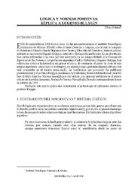 Lógica y Normas Positivas. Réplica a Eugenio Bulygin | Biblioteca Virtual Miguel de Cervantes