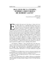 Balance de la teoría discursiva de Robert Alexy | Biblioteca Virtual Miguel de Cervantes
