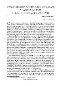 Comentarios sobre Racionalidad Jurídica, Moral y Política de Javier Esquivel | Biblioteca Virtual Miguel de Cervantes