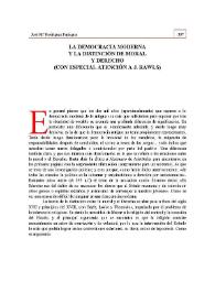 La democracia moderna y la distinción de moral y derechos : (con especial atención a J. Rawls) | Biblioteca Virtual Miguel de Cervantes