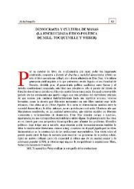 Democracia y cultura de masas : (la encrucijada ético-política de Mill, Tocqueville y Weber) | Biblioteca Virtual Miguel de Cervantes