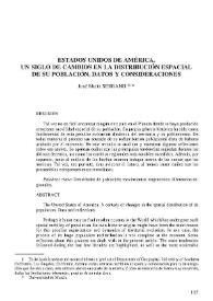 Estados Unidos de América. Un siglo de cambios en la distribución espacial de su población. Datos y consideraciones | Biblioteca Virtual Miguel de Cervantes