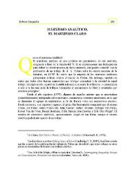 Marxismo analítico, el marxismo claro | Biblioteca Virtual Miguel de Cervantes
