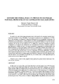 Estudio sectorial para un proyecto de paraje natural municipal en el castillo de Sax (Alicante) / Fernando Tomás Maestre Gil y Vicente José Pascual Abellán | Biblioteca Virtual Miguel de Cervantes