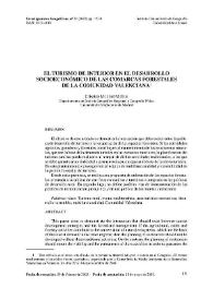 El turismo de interior en el desarrollo socioeconómico de las comarcas forestales de la Comunidad Valenciana | Biblioteca Virtual Miguel de Cervantes