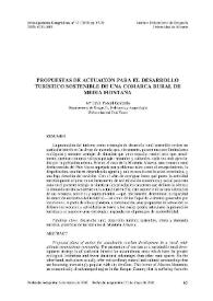 Propuestas de actuación para el desarrollo turístico sostenible de una comarca rural media montaña | Biblioteca Virtual Miguel de Cervantes