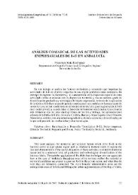 Análisis comarcal de las actividades empresariales del I+D en Andalucía | Biblioteca Virtual Miguel de Cervantes