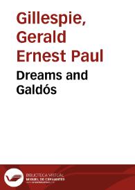 Dreams and Galdós | Biblioteca Virtual Miguel de Cervantes