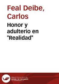 Honor y adulterio en "Realidad" / Carlos Feal Deibe | Biblioteca Virtual Miguel de Cervantes