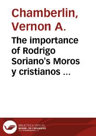 The importance of Rodrigo Soriano's Moros y cristianos in the creation of "Misericordia" / Vernon A. Chamberlin | Biblioteca Virtual Miguel de Cervantes
