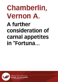 A further consideration of carnal appetites in "Fortunata y Jacinta" / Vernon A. Chamberlin | Biblioteca Virtual Miguel de Cervantes