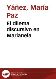 El dilema discursivo en Marianela / María-Paz Yáñez | Biblioteca Virtual Miguel de Cervantes