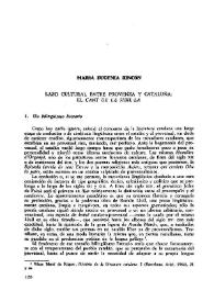 Lazo cultural entre Provenza y Cataluña: el "Cant de la Sibil.la" / María Eugenia Rincón | Biblioteca Virtual Miguel de Cervantes
