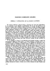 Música y literatura en la Grecia antigua / Francisco Rodríguez Adrados | Biblioteca Virtual Miguel de Cervantes