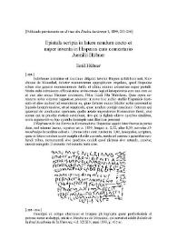 Epistula scripta in latere nondum cocto et nuper inventa in Hispania cum comentario / Emil Hübner | Biblioteca Virtual Miguel de Cervantes