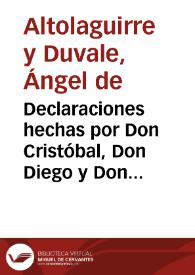 Declaraciones hechas por Don Cristóbal, Don Diego y Don Bartolomé Colón acerca de su nacionalidad / Ángel de Altolaguirre | Biblioteca Virtual Miguel de Cervantes