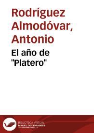 El año de "Platero" / por Antonio Rodríguez Almodóvar | Biblioteca Virtual Miguel de Cervantes