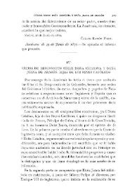 Juicios de Bergenroth sobre doña Catalina y doña Juana de Aragón, hijas de los Reyes Católicos / Carlos Ramón Fort | Biblioteca Virtual Miguel de Cervantes