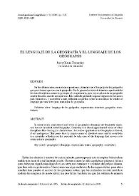 El lenguaje de la Geografía y el lenguaje de los geógrafos / Jesús García Fernández | Biblioteca Virtual Miguel de Cervantes