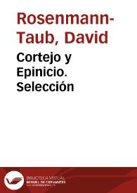 Cortejo y Epinicio. Selección / David Rosenmann-Taub | Biblioteca Virtual Miguel de Cervantes