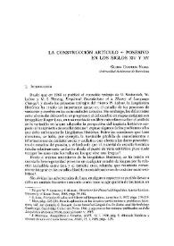 La construcción artículo+posesivo en los siglos XIV y XV / Gloria Clavería Nadal | Biblioteca Virtual Miguel de Cervantes