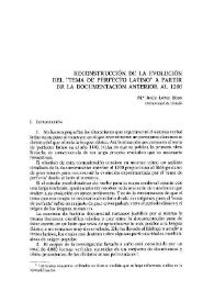 Reconstrucción de la evolución del "tema de perfecto latino" a partir de la documentación anterior al 1200 | Biblioteca Virtual Miguel de Cervantes