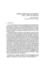 Formas verbales de irrealidad en el "Libro de Apolonio" | Biblioteca Virtual Miguel de Cervantes