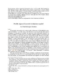 Posible origen africano del cristianismo español / José María Blázquez Martínez | Biblioteca Virtual Miguel de Cervantes