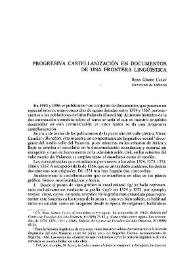 Progresiva castellanización en documentos de una frontera lingüística / Rosa Gómez Casañ | Biblioteca Virtual Miguel de Cervantes