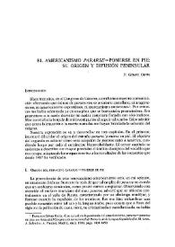 El americanismo "pararse"=ponerse en pie: su origen y difusión peninsular / F. Gómez Ortín | Biblioteca Virtual Miguel de Cervantes