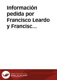 Información pedida por Francisco Leardo y Francisco de Santa Ceuz, contra Sebastián Caboto | Biblioteca Virtual Miguel de Cervantes