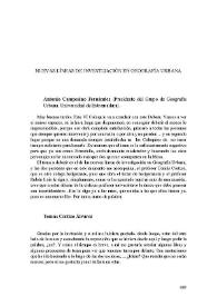 Nuevas líneas de investigación en Geografía Urbana / Antonio Campesino Fernández | Biblioteca Virtual Miguel de Cervantes