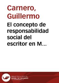 El concepto de responsabilidad social del escritor en Miguel de Unamuno / Guillermo Carnero | Biblioteca Virtual Miguel de Cervantes