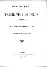 Primer viaje de Colón : conferencia / de Cesáreo Fernández Duro, leída el día 23 de noviembre de 1891 | Biblioteca Virtual Miguel de Cervantes