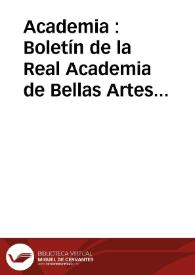 Academia : Boletín de la Real Academia de Bellas Artes de San Fernando. Primer semestre de 1989. Número 68. Bibliografía | Biblioteca Virtual Miguel de Cervantes