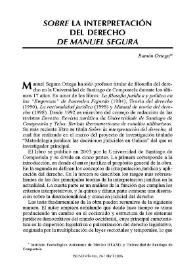 Sobre "La interpretación del derecho" de Manuel Segura / Ramón Ortega | Biblioteca Virtual Miguel de Cervantes