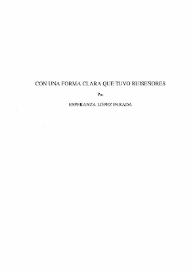 Con una forma clara que tuvo ruiseñores / por Esperanza López Parada | Biblioteca Virtual Miguel de Cervantes