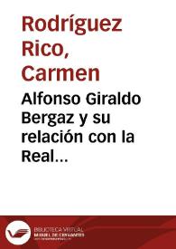 Alfonso Giraldo Bergaz y su relación con la Real Academia de Bellas Artes de San Fernando / por Carmen Rodríguez Rico | Biblioteca Virtual Miguel de Cervantes