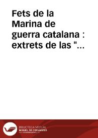 Fets de la Marina de guerra catalana : extrets de las "Crónicas de Catalunya" / per en Francesch Rodón y Oller ab  un estudi preiliminar d'en Lluis Domenech y Montaner | Biblioteca Virtual Miguel de Cervantes