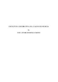 Escultura decorativa del casino de Murcia / José Luis Melendreras Gimeno | Biblioteca Virtual Miguel de Cervantes