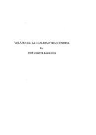 Velázquez : la realidad trascendida / José Manuel Barbeito | Biblioteca Virtual Miguel de Cervantes
