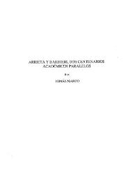 Arrieta y Barbieri, dos centenarios académicos paralelos / Tomás Marco | Biblioteca Virtual Miguel de Cervantes