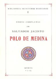 Obras completas de Salvador Jacinto Polo de Medina | Biblioteca Virtual Miguel de Cervantes