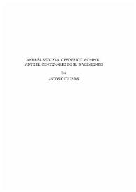 Andrés Segovia y Federico Mompou ante el centenario de su nacimiento / Antonio Iglesias | Biblioteca Virtual Miguel de Cervantes