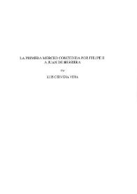 La primera Merced concedida por Felipe II a Juan de Herrera / Luis Cervera Vera | Biblioteca Virtual Miguel de Cervantes