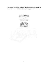 La iglesia de Lleida durante el franquismo : (1938-1967) / M.ª Carmen Santiago Mascaraque | Biblioteca Virtual Miguel de Cervantes