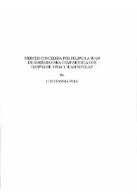 Merced concedida por Felipe II a Juan de Herrera para compartirla con Gaspar de Vega y Juan Nicolay / Luis Cervera Vera | Biblioteca Virtual Miguel de Cervantes