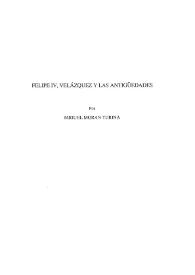 Felipe IV, Velázquez y las antigüedades / Miguel Morán Turina | Biblioteca Virtual Miguel de Cervantes